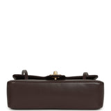 Chanel Small Preppy Coco Flap Bag Dark Brown Shiny Caviar Brushed Gold Hardware - Thumbnail View 7
