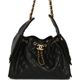 Pre-owned Chanel Small 25 Hobo Bag Black Caviar Antique Gold Hardware - Thumbnail View 1