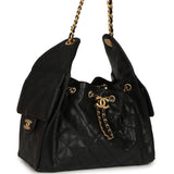 Pre-owned Chanel Small 25 Hobo Bag Black Caviar Antique Gold Hardware - Thumbnail View 2
