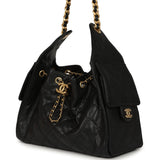 Pre-owned Chanel Small 25 Hobo Bag Black Caviar Antique Gold Hardware - Thumbnail View 5