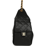 Pre-owned Chanel Small 25 Hobo Bag Black Caviar Antique Gold Hardware - Thumbnail View 3