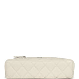Chanel Top Handle Long Vanity Case with Chain White Shiny Caviar Silver Hardware - Thumbnail View 6