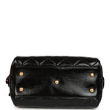 Pre-owned Chanel "CC Travel" Bowling Bag Black Shiny Crumped Calfskin Antique Gold Hardware - Thumbnail View 7