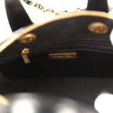 Pre-owned Chanel "CC Travel" Bowling Bag Black Shiny Crumped Calfskin Antique Gold Hardware - Thumbnail View 11