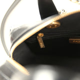 Pre-owned Chanel "CC Travel" Bowling Bag Black Shiny Crumped Calfskin Antique Gold Hardware - Thumbnail View 12