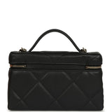 Chanel Top Handle Long Vanity Case with Chain Black Shiny Caviar Light Gold Hardware - Thumbnail View 4