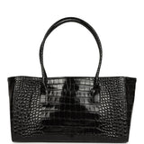 Chanel Small Cerf Shopping Bag Black Croc Embossed Calfskin Gold Hardware - Thumbnail View 4