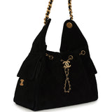 Pre-owned Chanel Small 25 Hobo Bag Black Suede Antique Gold Hardware - Thumbnail View 2