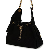 Pre-owned Chanel Small 25 Hobo Bag Black Suede Antique Gold Hardware - Thumbnail View 5