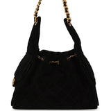 Pre-owned Chanel Small 25 Hobo Bag Black Suede Antique Gold Hardware - Thumbnail View 4