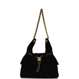 Pre-owned Chanel Small 25 Hobo Bag Black Suede Antique Gold Hardware - Thumbnail View 6