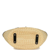 Chanel Large "Coco Vibe" Shopping Tote Bag Beige Raffia and Black Tweed Light Gold Hardware - Thumbnail View 8