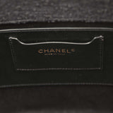 Chanel Large "Coco Vibe" Shopping Tote Bag Beige Raffia and Black Tweed Light Gold Hardware - Thumbnail View 10