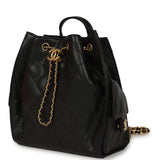 Pre-owned Chanel Small 25 Hobo Backpack Black Caviar Antique Gold Hardware - Thumbnail View 5