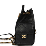 Pre-owned Chanel Small 25 Hobo Backpack Black Caviar Antique Gold Hardware - Thumbnail View 3