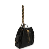 Pre-owned Chanel Small 25 Hobo Backpack Black Caviar Antique Gold Hardware - Thumbnail View 8