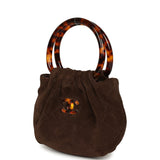 Chanel Mini Pouch Dark Brown Suede Tortoiseshell Hardware - Thumbnail View 5