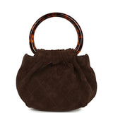 Chanel Mini Pouch Dark Brown Suede Tortoiseshell Hardware - Thumbnail View 4