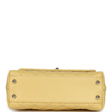 Chanel Mini Coco Top Handle Flap Bag Yellow Shiny Caviar Light Gold Hardware - Thumbnail View 6