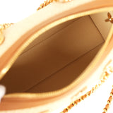 Chanel Mini Timeless Classic Barrel Bag with Chain Beige Braided Raffia and Brown Calfskin Light Gold Hardware - Thumbnail View 8