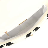 Chanel Medium 19 Flap Bag White Calfskin, Black Crochet Mixed Metal Hardware - Thumbnail View 8