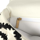 Chanel Medium 19 Flap Bag White Calfskin, Black Crochet Mixed Metal Hardware - Thumbnail View 10