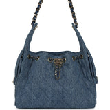 Chanel Small 25 Hobo Bag Blue Washed Denim Antique Gold Hardware - Thumbnail View 1