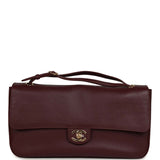 Chanel Maxi "Souplissimo" Small Flap Bag Burgundy Grained Calfskin Gold Hardware - Thumbnail View 1