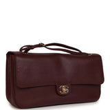 Chanel Maxi "Souplissimo" Small Flap Bag Burgundy Grained Calfskin Gold Hardware - Thumbnail View 2