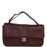 Chanel Maxi "Souplissimo" Small Flap Bag Burgundy Grained Calfskin Gold Hardware - Thumbnail View 7