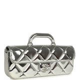 Chanel Large Top Handle Long Flap Bag with Chain Silver Mirror Calfskin Silver Hardware - Thumbnail View 2