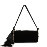 Chanel Tassel Barrel Bag Black Velvet Gold Hardware - Thumbnail View 1