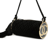 Chanel Tassel Barrel Bag Black Velvet Gold Hardware - Thumbnail View 2
