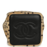 Chanel Mini "Cheetah Print" Bucket Bag with Chain Light Beige Calf Hair and Black Lambskin Gold Hardware - Thumbnail View 7