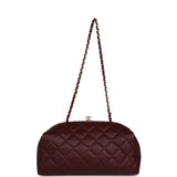 Chanel Large Quilted Clutch with Chain Dark Burgundy Lambskin Gold Hardware - Thumbnail View 7