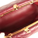 Chanel Large Quilted Clutch with Chain Dark Burgundy Lambskin Gold Hardware - Thumbnail View 8