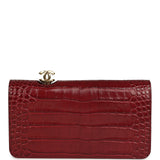Chanel CC Clutch Burgundy Croc Embossed Calfskin Gold Hardware - Thumbnail View 1