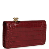 Chanel CC Clutch Burgundy Croc Embossed Calfskin Gold Hardware - Thumbnail View 2
