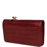 Chanel CC Clutch Burgundy Croc Embossed Calfskin Gold Hardware - Thumbnail View 5