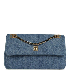 Chanel Medium "Eyes on You" Flap Bag Blue Denim Gold Hardware