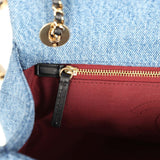 Chanel Medium "Eyes on You" Flap Bag Blue Denim Gold Hardware - Thumbnail View 10
