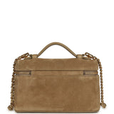 Chanel Top Handle Long Vanity Case with Chain Dark Beige Suede Gold Hardware - Thumbnail View 4