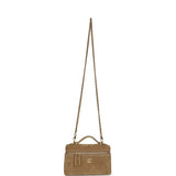 Chanel Top Handle Long Vanity Case with Chain Dark Beige Suede Gold Hardware - Thumbnail View 7
