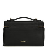 Chanel Large Top Handle Long Vanity Case with Chain Black Grained Calfskin Gold Hardware - Thumbnail View 4