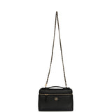 Chanel Large Top Handle Long Vanity Case with Chain Black Grained Calfskin Gold Hardware - Thumbnail View 7