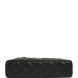 Chanel Top Handle Long Vanity Case with Chain Black Shiny Caviar Light Gold Hardware - Thumbnail View 6