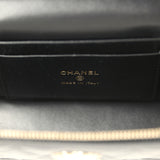 Chanel Top Handle Long Vanity Case with Chain Black Shiny Caviar Light Gold Hardware - Thumbnail View 10