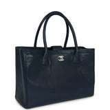 Pre-owned Chanel Medium Executive Cerf Tote Bag Navy Grained Calfskin Silver Hardware - Thumbnail View 2
