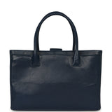 Pre-owned Chanel Medium Executive Cerf Tote Bag Navy Grained Calfskin Silver Hardware - Thumbnail View 4