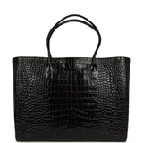Chanel Large Cerf Shopping Bag Black Crocodile Embossed Calfskin Gold Hardware - Thumbnail View 4